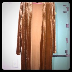 NWOT! Rue 21 Long Open Front Velvet Cardigan